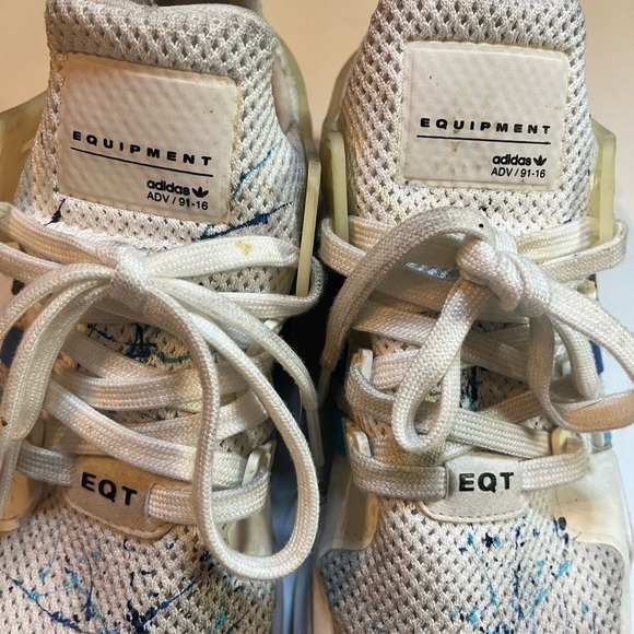 Adidas Originals EQT Bask ADV Shoes Sz 9 'Cream Blue The Three Stripes - Picture 4 of 11
